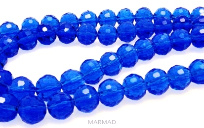 Kryształki fasetowane - kula 10mm - niebieskie chabrowe