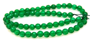 Agat fasetowany - kula 6mm - kolor zielony