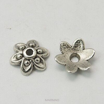 Czapeczka, miseczka, przekładka bali na korale - 9mm- srebrzone