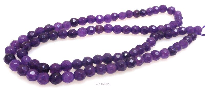Jadeit fasetowany - kula 4mm - fioletowy