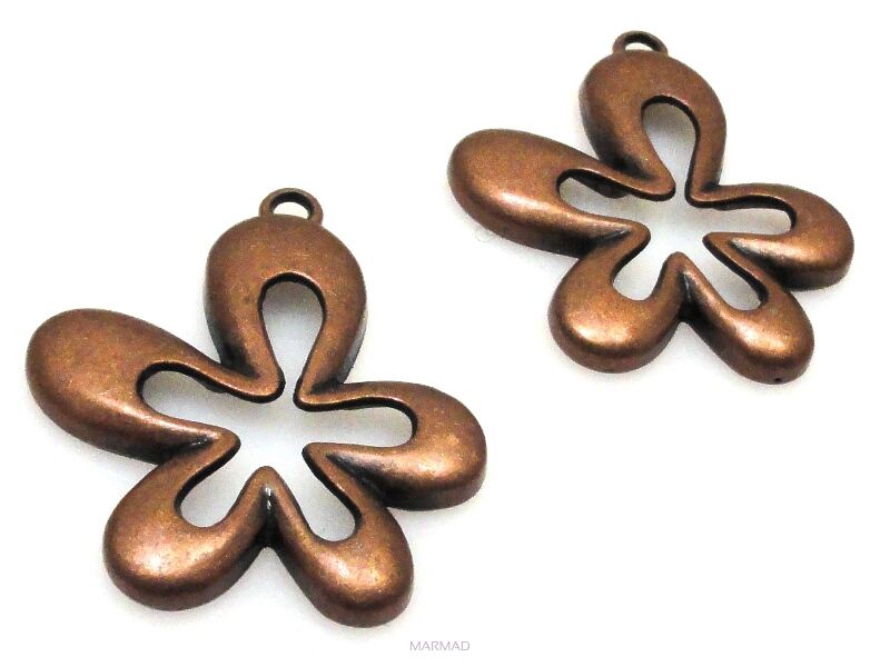 Zawieszka - kwiatek 33x28mm - red copper