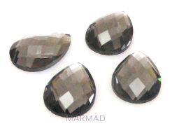 Kaboszon szklany fasetowany - kropla 13x10mm - grey