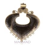 Łącznik, konektor, Baza filigranowa na wisior 84x74mm - antyczny brąz