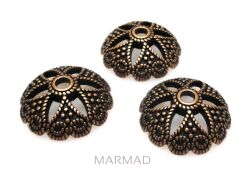 Czapeczki na korale - orientalne 20mm - red copper