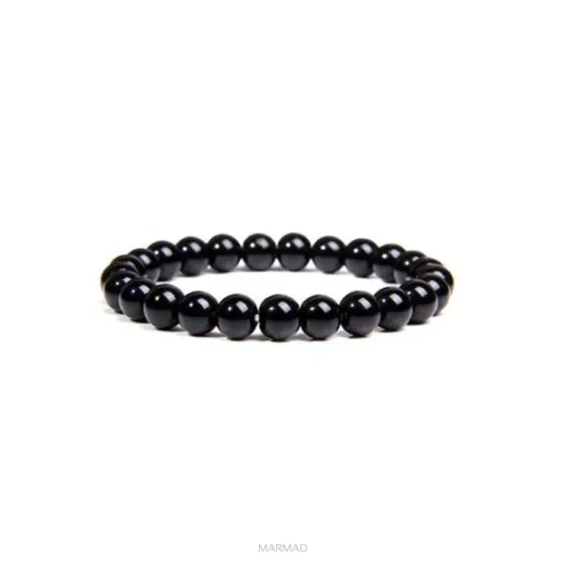 Bransoletka - Obsydian czarny- kule 8mm - 18cm