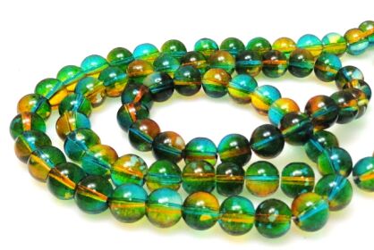 Kule szklane 10mm - zielono żółte