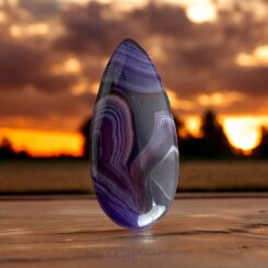 Kaboszon - agat fioletowy- na wisior - łza 49x24x8mm-14