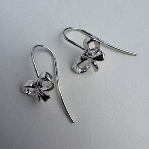 Bigle otwarte ozdobne kokardka  - srebro 925 - 1 para