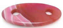 Agat różowy - na wisior, klamra - owal 60x29mm - dwa otwory