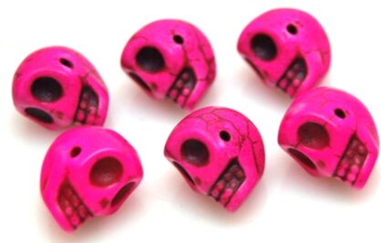 Howlit różowy - czaszka 14x10mm