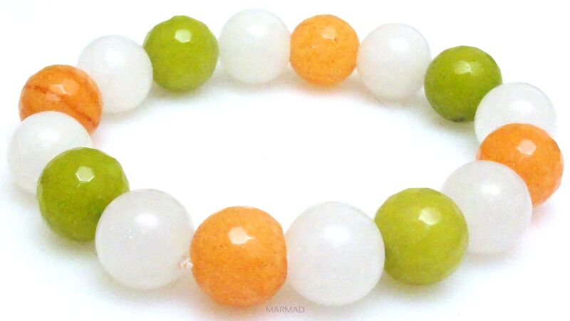 Bransoleta - kolorowy jadeit kule 12mm - 19cm