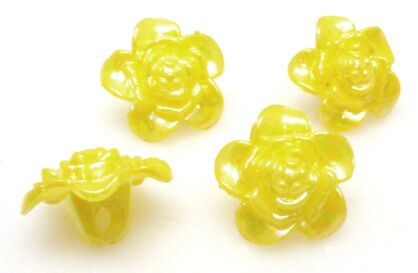 Guziki - kwiatek 17mm - cytrynowe