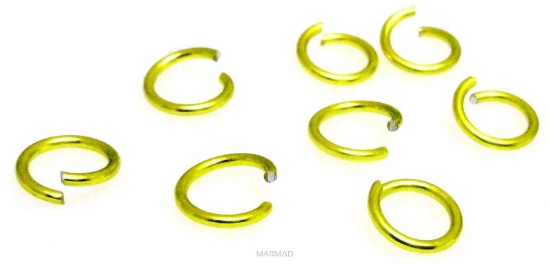 Kółeczka - ogniwka cięte 6mm kolor żółto cytrynowy