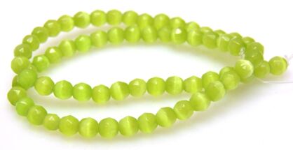 Kocie oko- uleksytowe fasetowane - kula 6mm - seledynowy