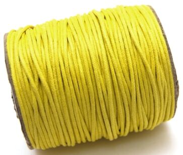 Sznurek jubilerski woskowany - o średnicy 2mm - żółty cytrynowy