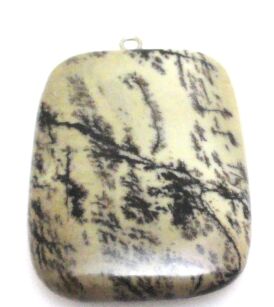 Jaspis z ogniwkiem na wisior - prostokąt 40x30mm