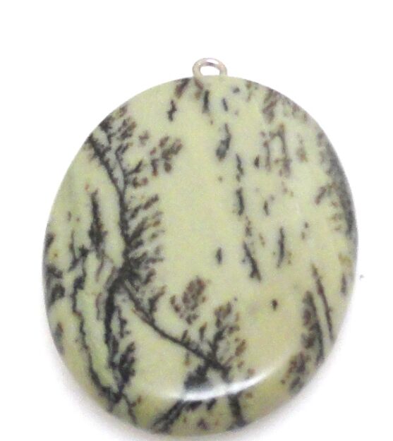 Jaspis z ogniwkiem na wisior - owal 40x30mm