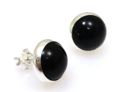 Onyks 10mm - kolczyki sztyft + srebro 925