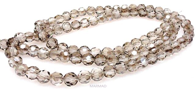 Kryształki fasetowane - kula 6mm - grey