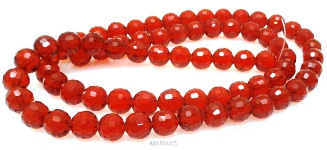 Kryształki fasetowane - kula 7mm - czerwone