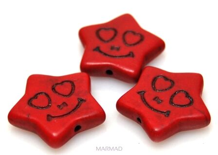 Howlit - uśmiechnięta gwiazda 20mm - czerwony