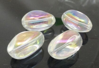 Orzech szklany księżycowy - 20x13mm - crystal AB