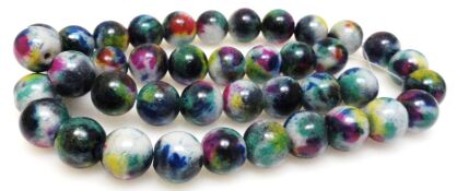 Jadeit mozaika - kula 10mm- wielobarwny