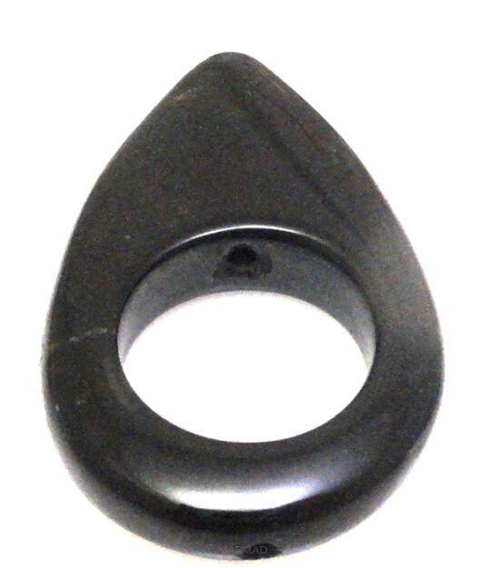 Agat czarny - na wisior - kropla 46x30x10mm