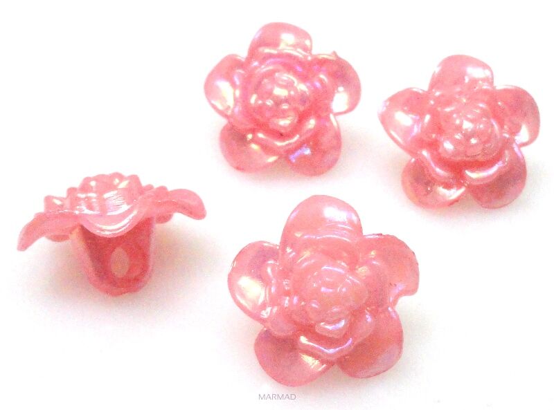 Guziki - kwiatek 17mm - jasno różowe