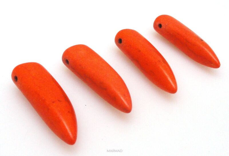 Howlit - kieł 30x10mm - pomarańczowy