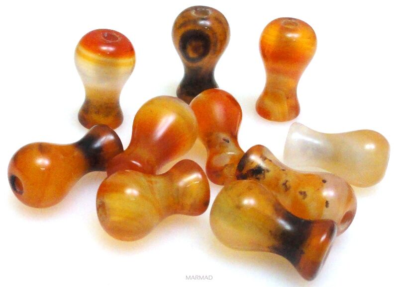 Agat karneol - klepsydra 14x9mm