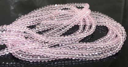 Kryształki fasetowane - oponki 4x3mm - jasno różowe