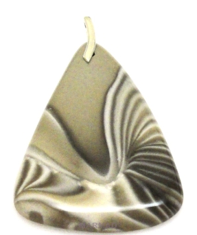 Zawieszka - krzemień pasiasty 63x37mm srebro 925