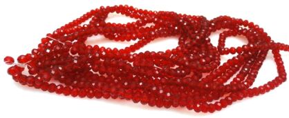 Kryształki fasetowane - oponki 4x3mm - czerwone