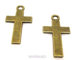Zawieszka - krzyż 24x13mm - antyczny brąz