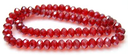 Kryształki fasetowane - oponka 10x7mm - rubinowe