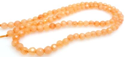 Jadeit fasetowany - kula 4mm - pomarańczowo morelowy