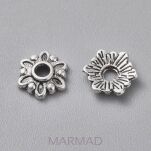 Czapeczka, miseczka, przekładka bali na korale kwiatek 7mm-antycze srebro - 2