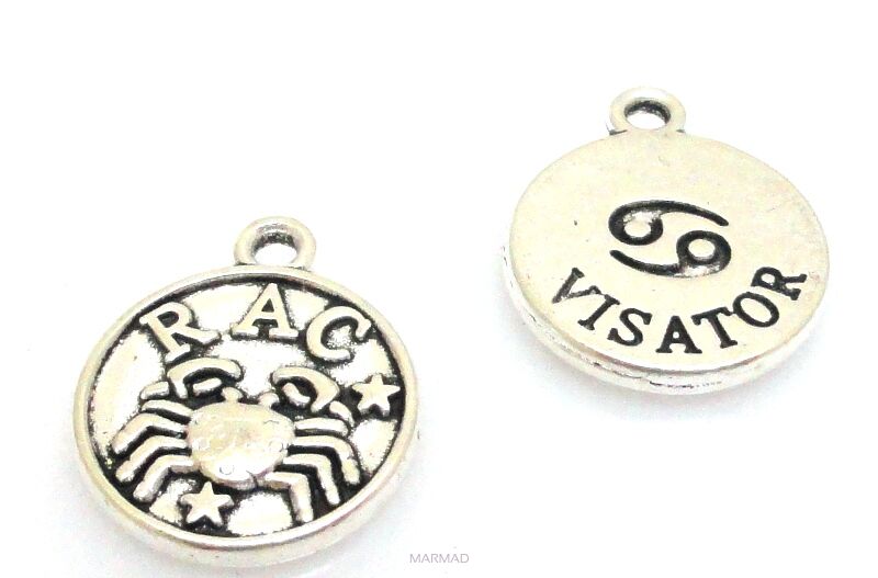 Zawieszka - znak zodiaku Rak - moneta 14x12mm