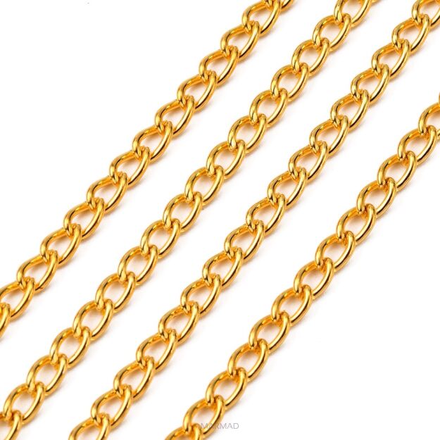 Łańcuszek twist ogniwka 6x4mm - 1 metr - kolor złoty