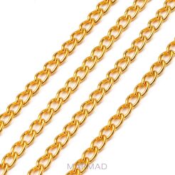 Łańcuszek twist ogniwka 6x4mm - 1 metr - kolor złoty