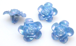Guziki - kwiatek 17mm - jasno niebieski