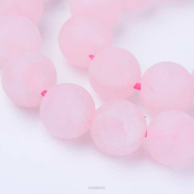 Kwarc różowy matowy - kula 8mm