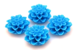 Kaboszon - kwiatek błękitny 14mm
