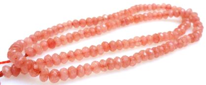 Jadeit fasetowany oponka 4x3mm - jasna malinka