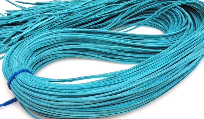 Rzemień turkusowy skórzany - grubość 1x1,5mm