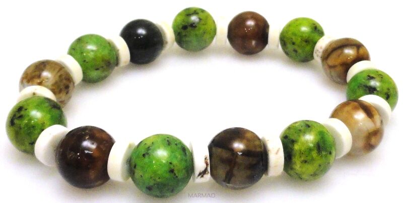 Bransoleta - agat, jaspis i howlit - 20cm