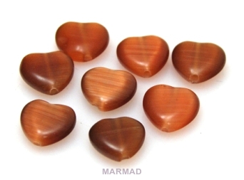 Uleksyt - serce 10mm - brązowy
