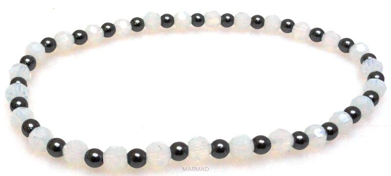 Bransoleta - opalit i hematyt - 18cm