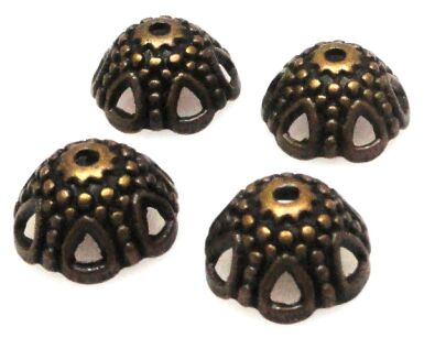 Czapeczki na korale - kopuła 12mm - red copper